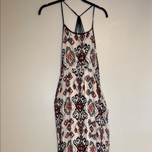 Long printed maxi dress.